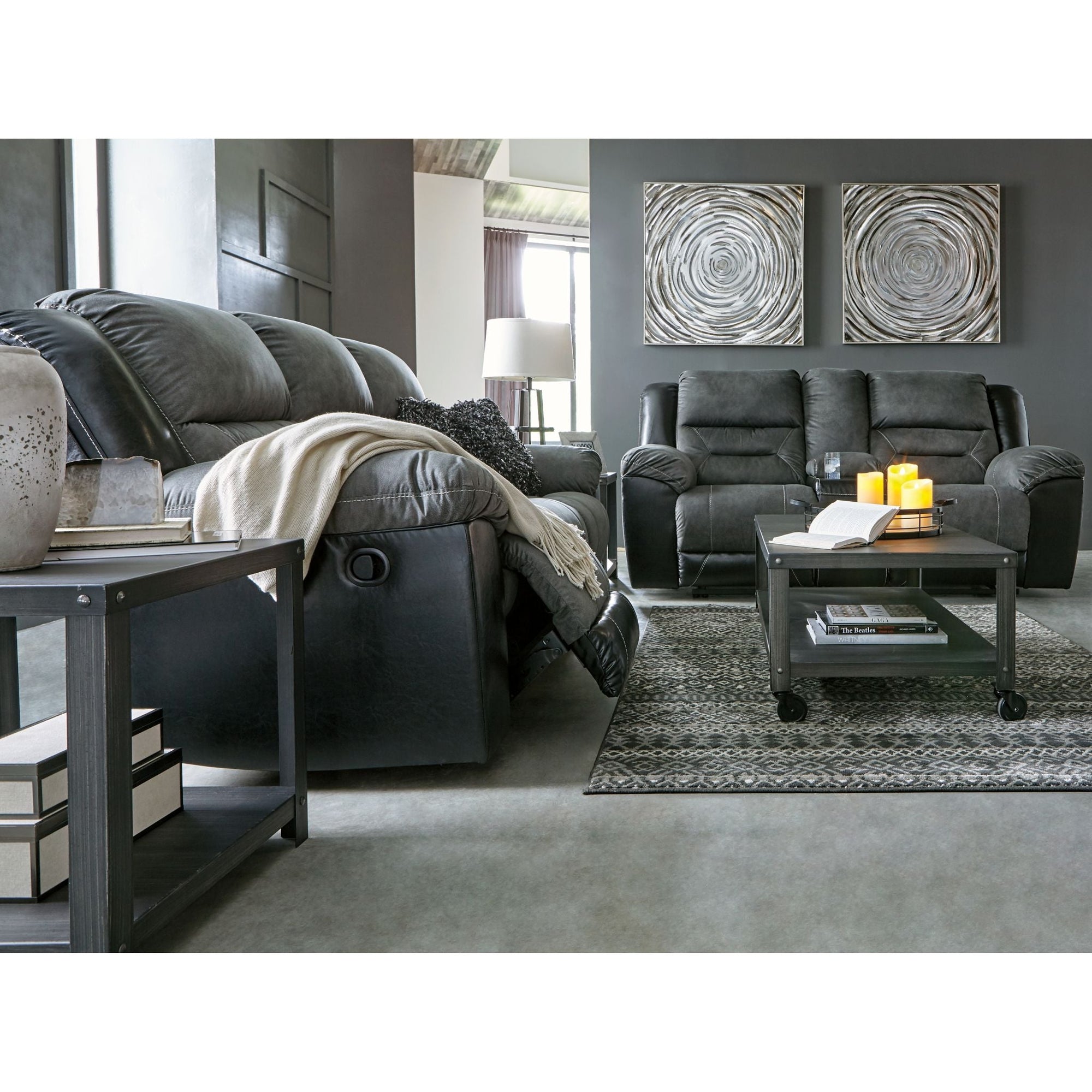 Causeuse inclinable Earhart avec console - Ardoise