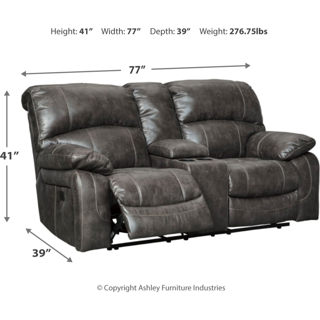 Causeuse inclinable électrique Dunwell avec console - Acier