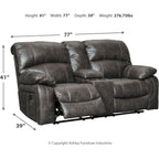 Causeuse inclinable électrique Dunwell avec console - Acier