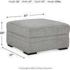 Pouf de rangement Casselbury - Ciment