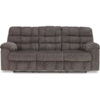 Canapé inclinable double Acieona avec table rabattable - Ardoise