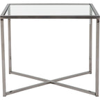 Table d'appoint croisée en verre