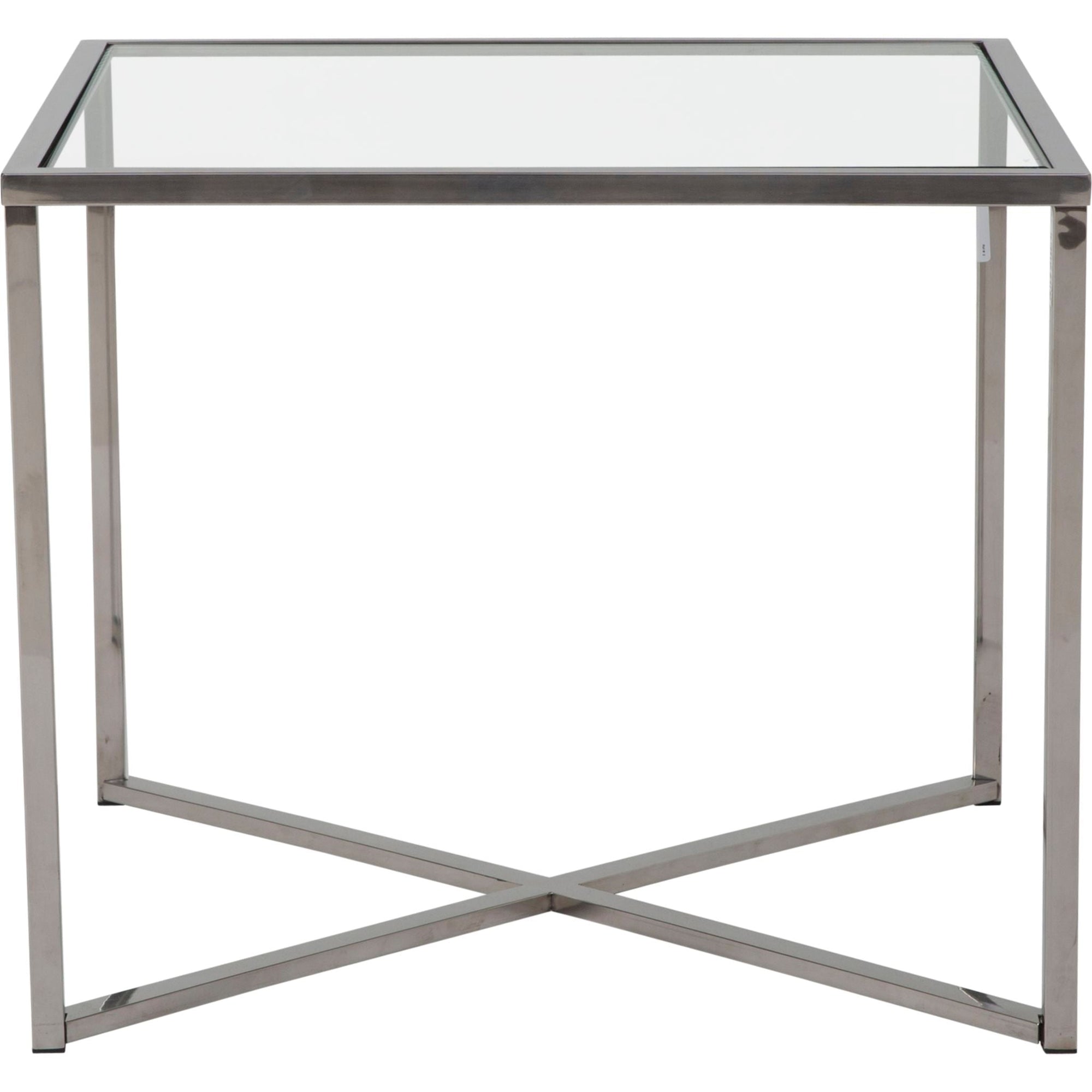Table d'appoint croisée en verre