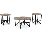 Lot de 3 tables Deanlee - Brun grisâtre/noir