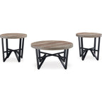 Lot de 3 tables Deanlee - Brun grisâtre/noir