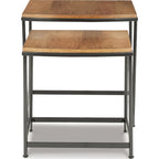 Tables gigognes Drezmoore (lot de 2) - Marron clair/noir