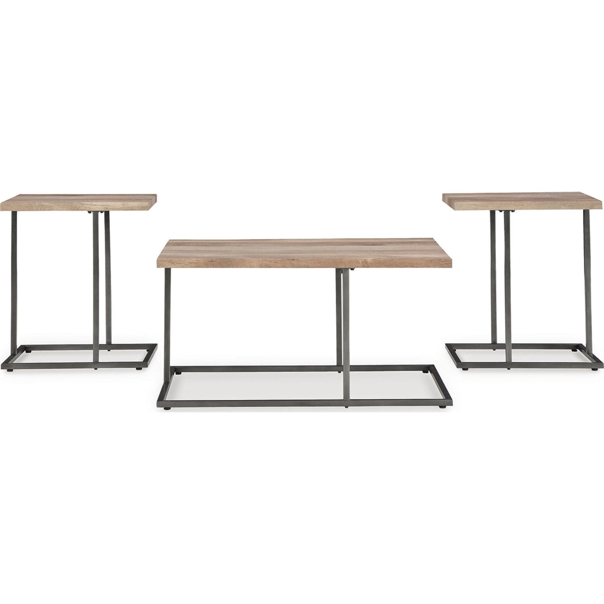 Tables Albreane (lot de 3) - Brun grisâtre/noir