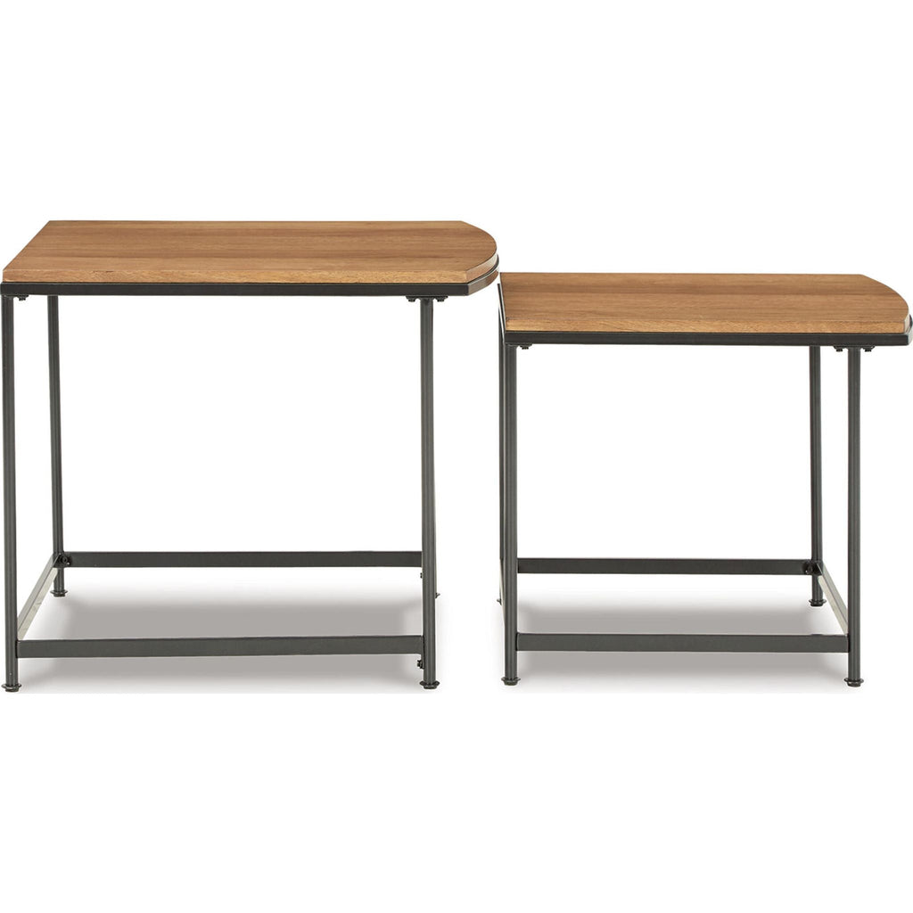Tables gigognes Drezmoore (lot de 2) - Marron clair/noir