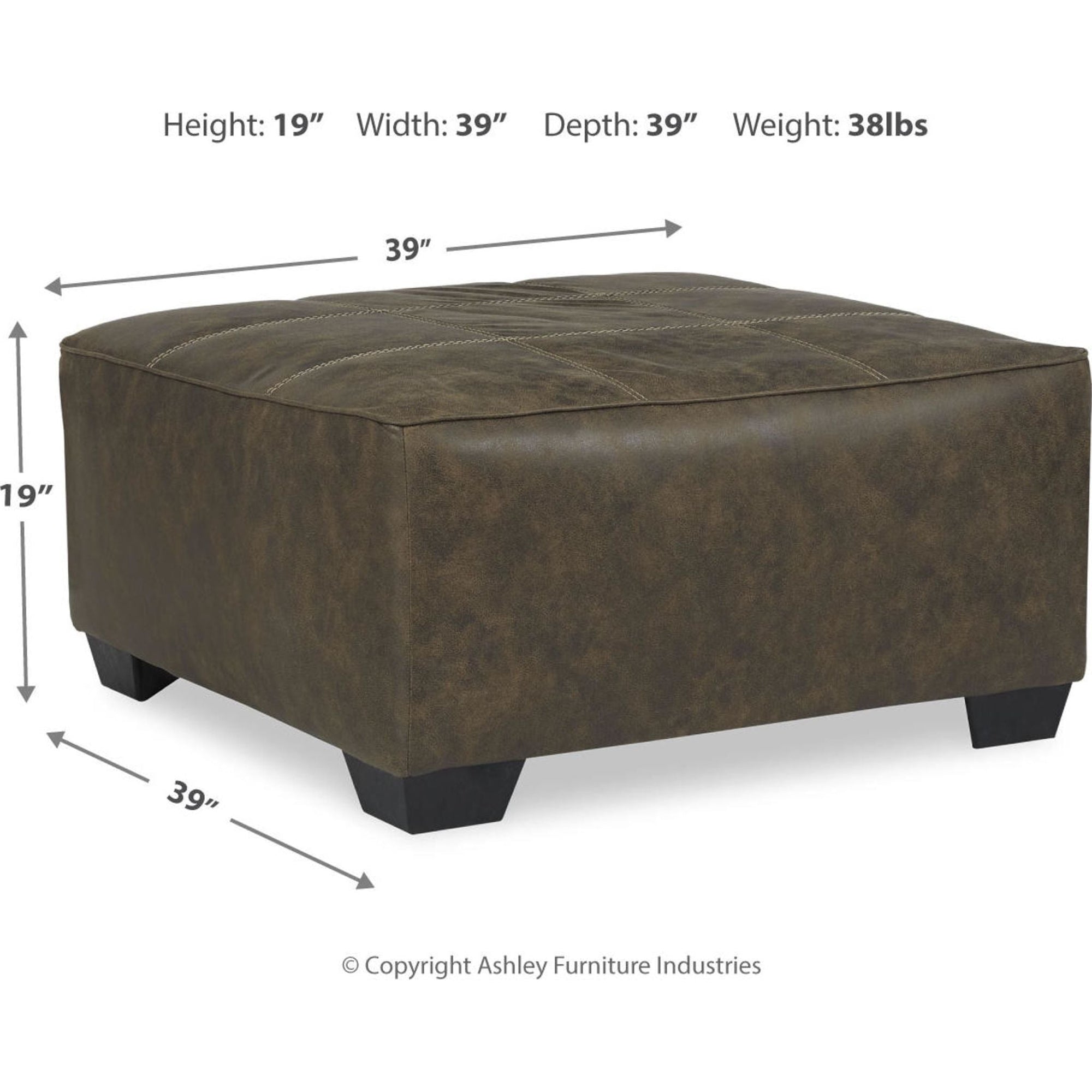 Pouf d'appoint surdimensionné en abalone - Chocolat