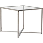 Table d'appoint croisée en verre