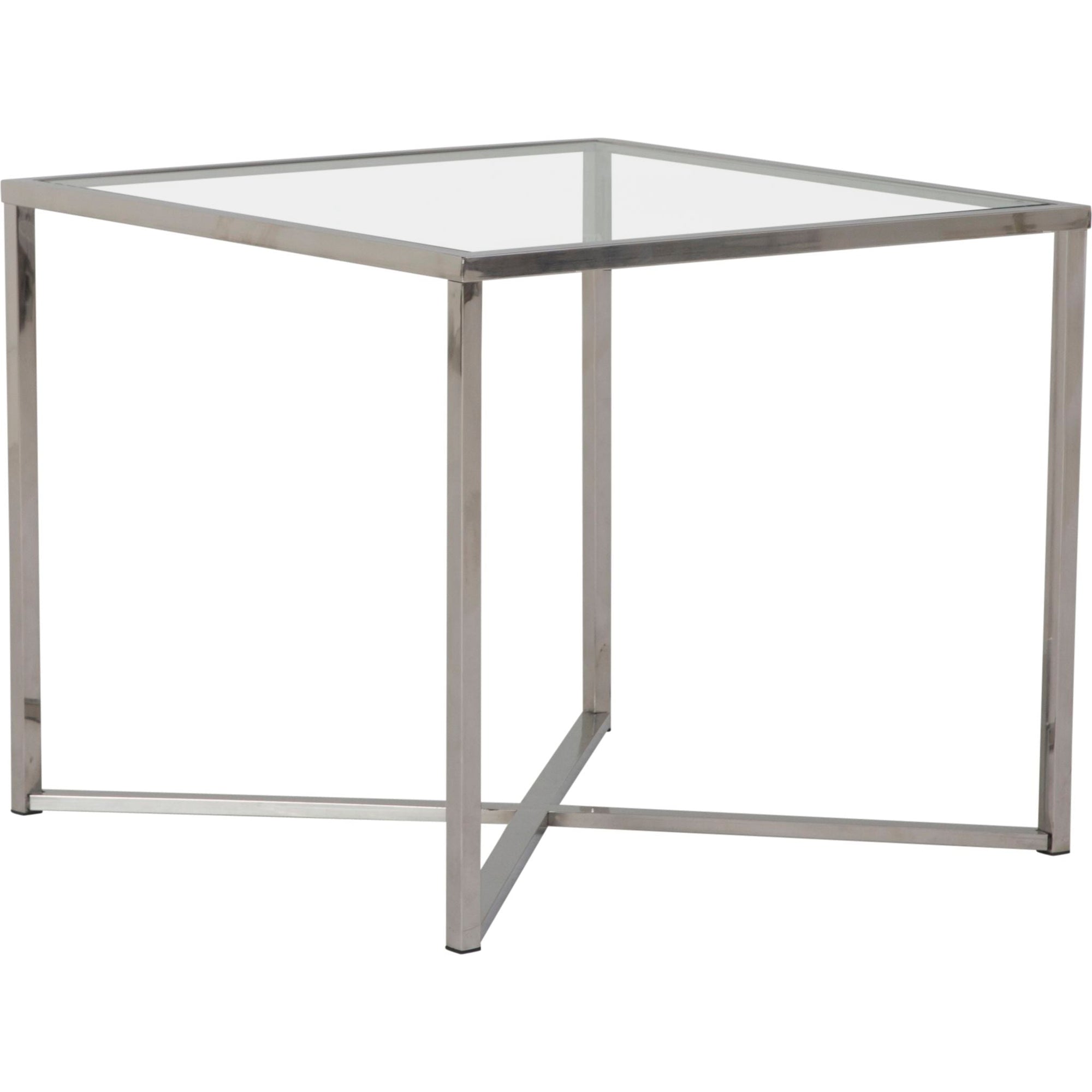 Table d'appoint croisée en verre
