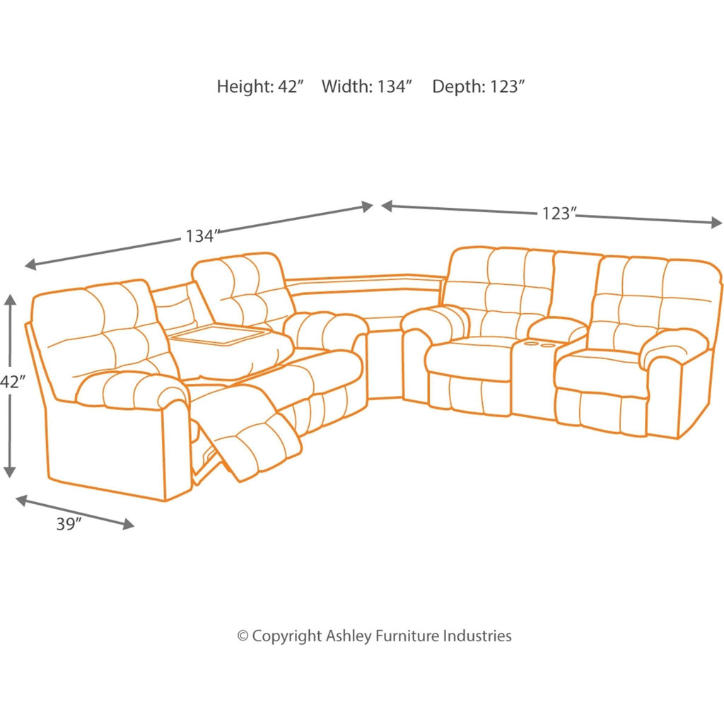 Canapé inclinable double Acieona avec table rabattable - Ardoise