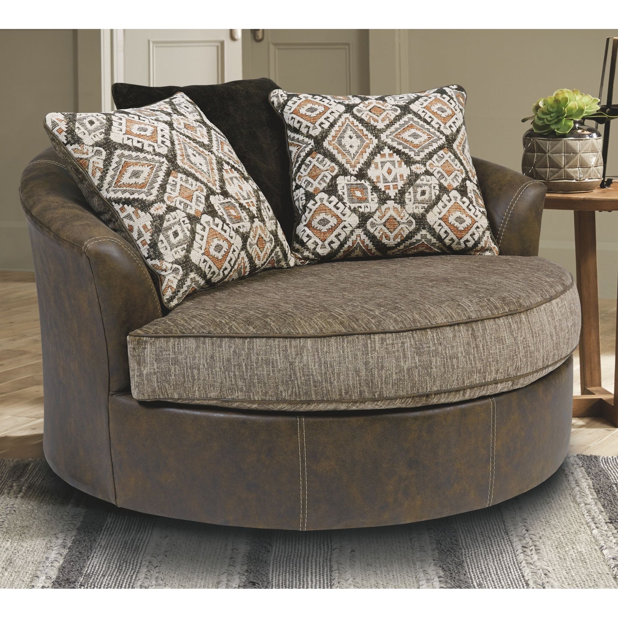 Chaise pivotante Abalone - Chocolat