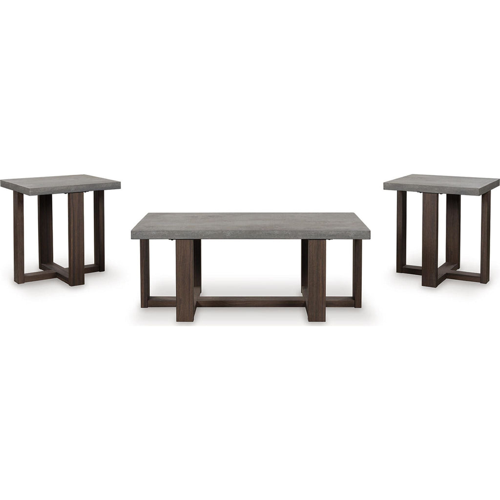 Tables Dynnford (lot de 3) - Gris/Marron