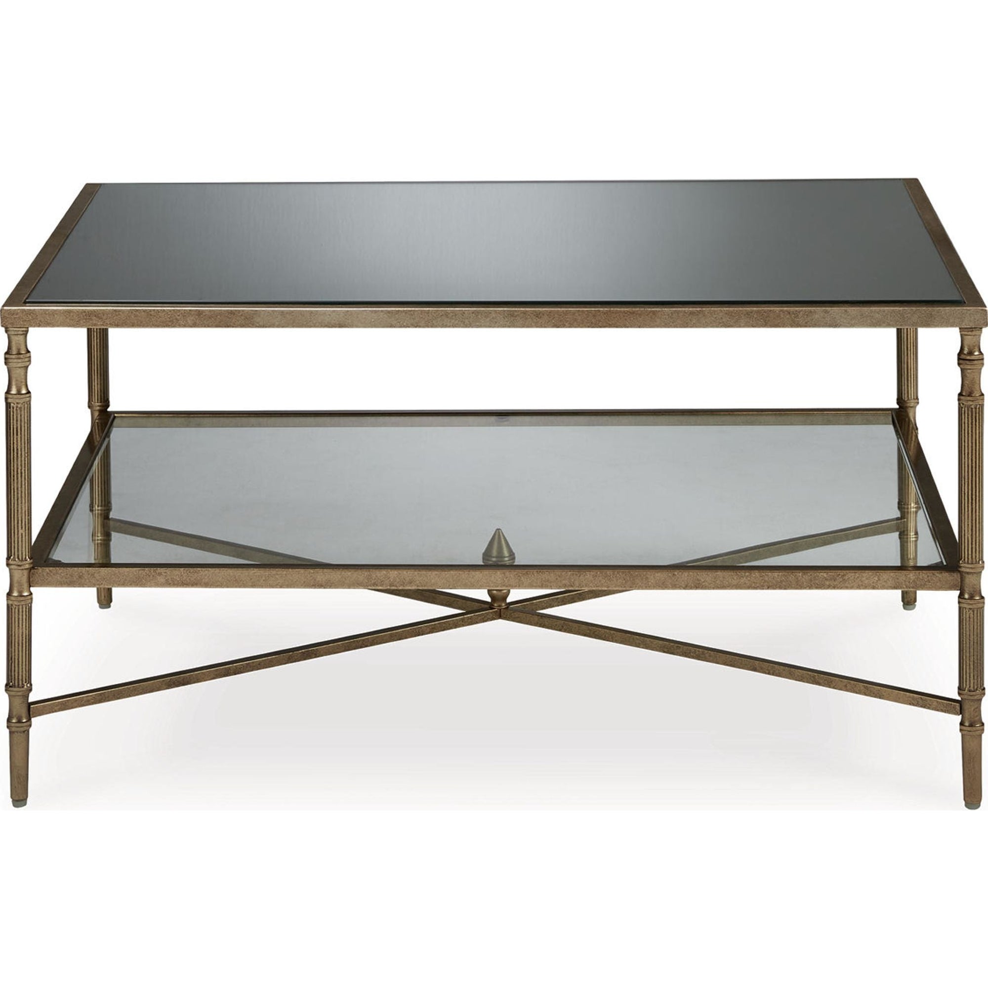Table basse Cloverty - Finition or vieilli