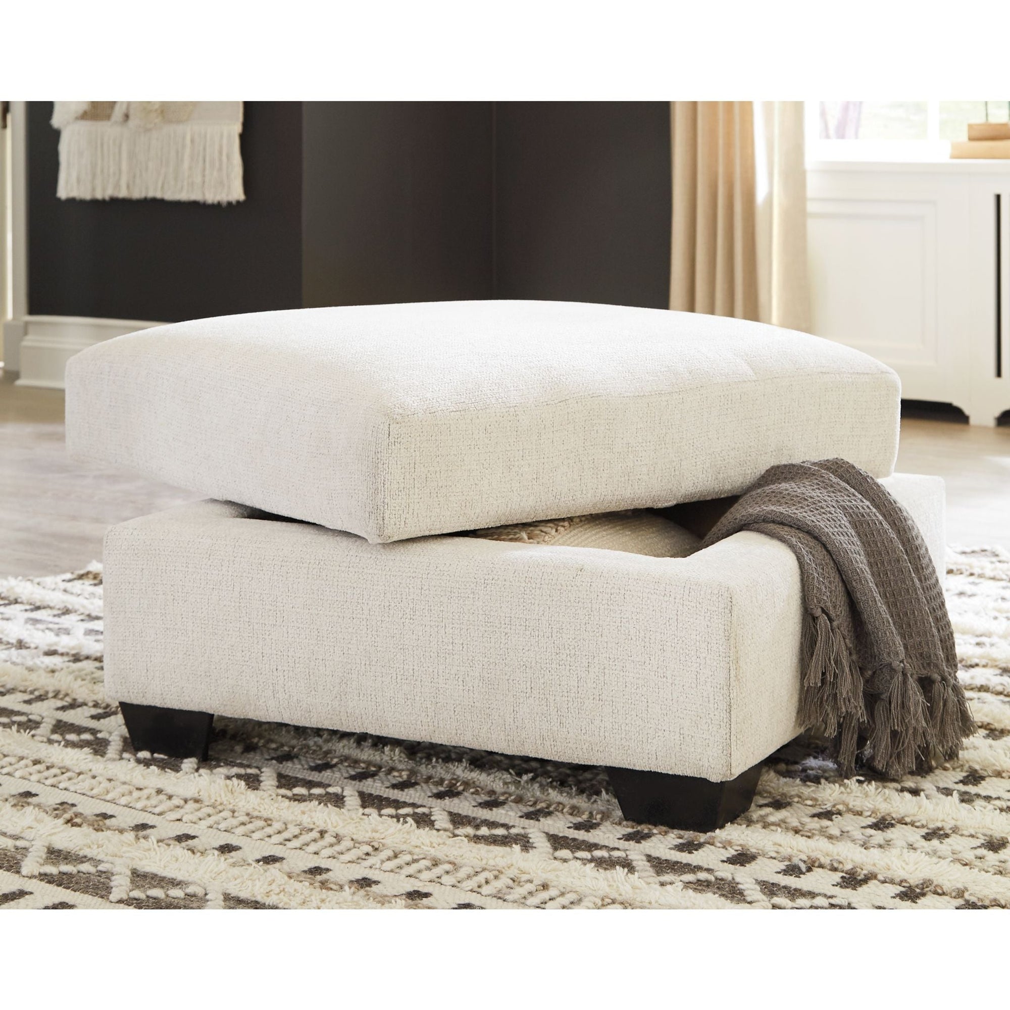 Pouf de rangement Brantley - Neige