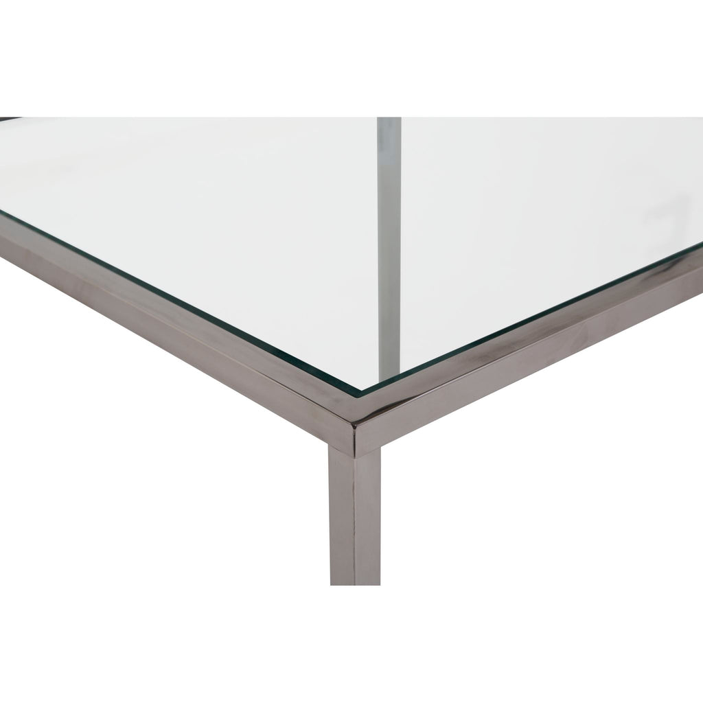 Table d'appoint croisée en verre
