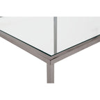 Table d'appoint croisée en verre