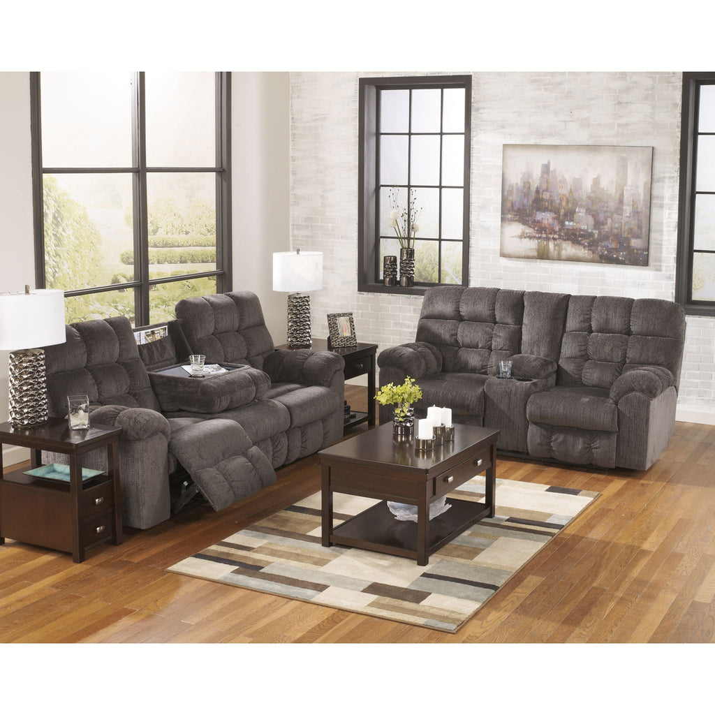 Causeuse inclinable avec console Acieona - Ardoise