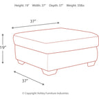 Pouf d'appoint surdimensionné Accrington - Granit
