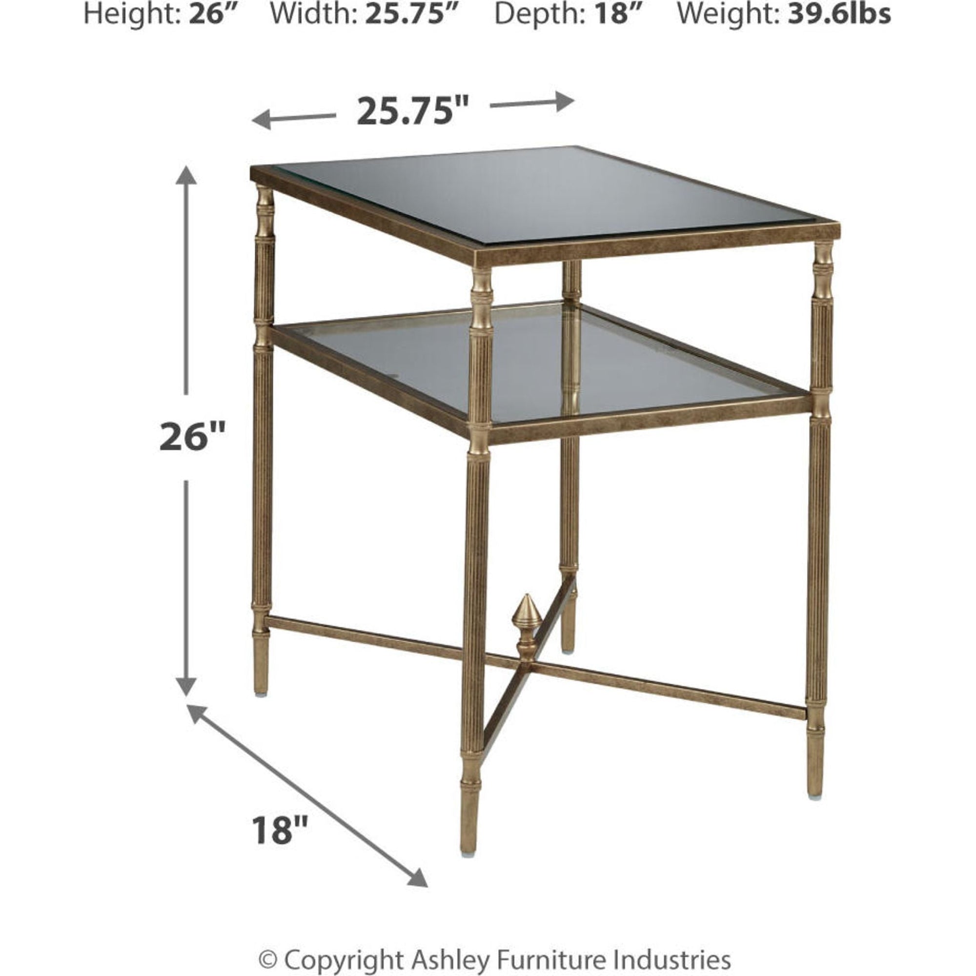 Table d'appoint Cloverty - Finition or vieilli