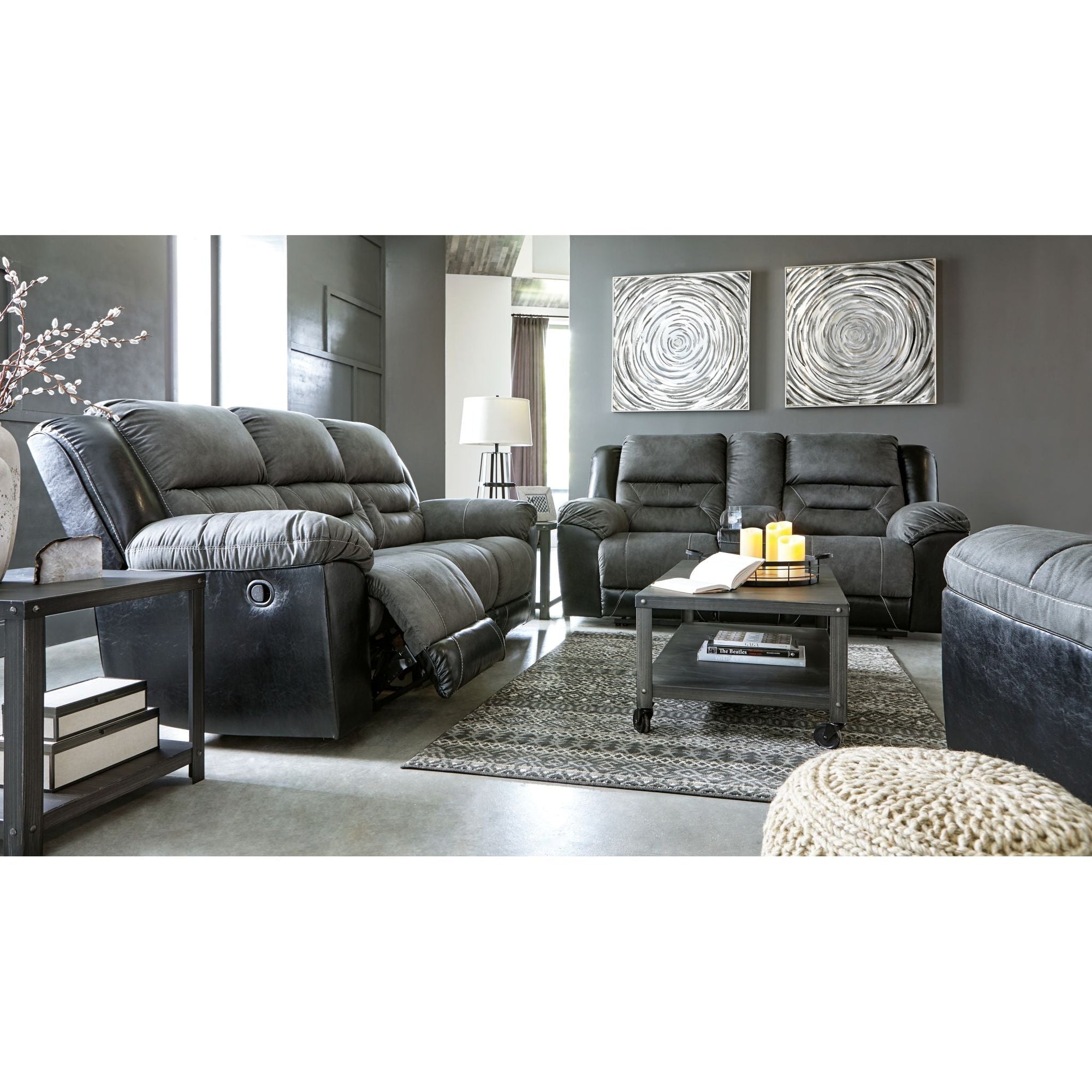Causeuse inclinable Earhart avec console - Ardoise