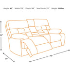 Causeuse inclinable avec console Acieona - Ardoise