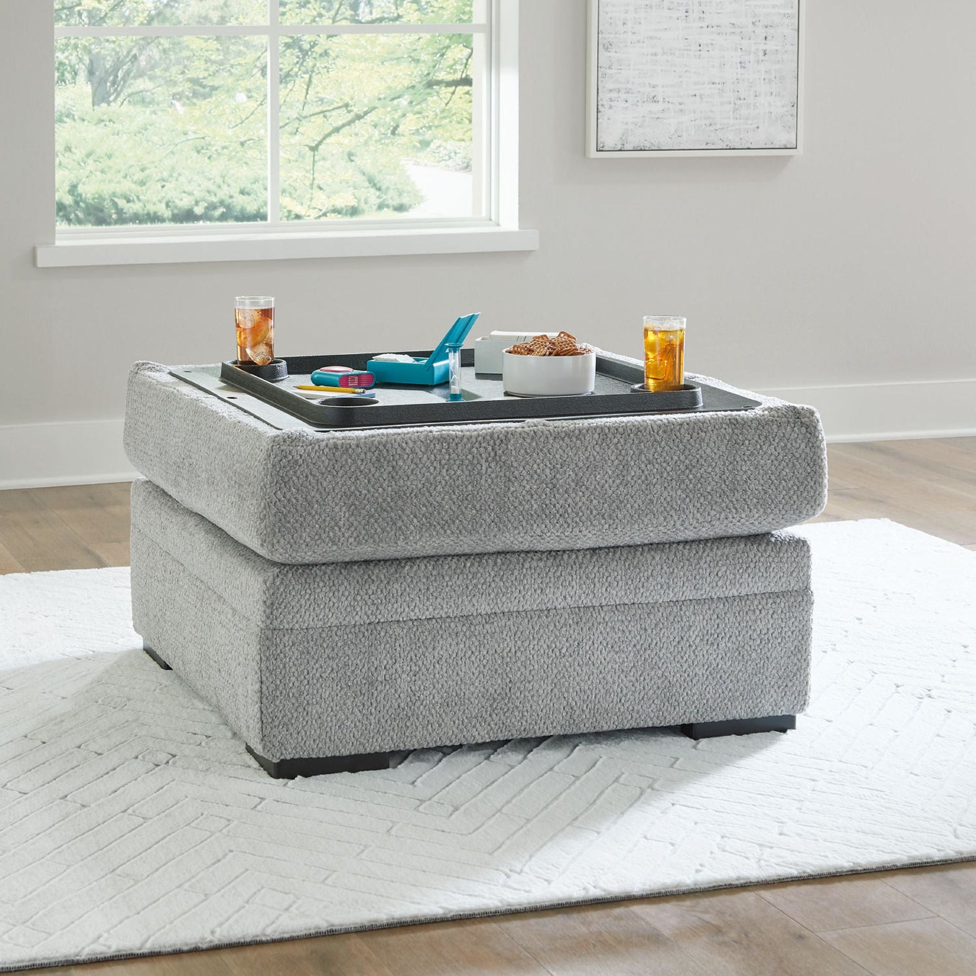 Pouf de rangement Casselbury - Ciment